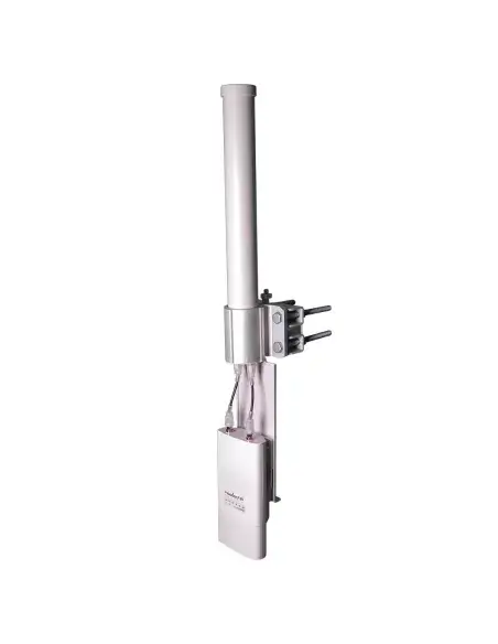 Ubiquiti airMAX Omni antenna with 2.4GHz frequency and 10dBi gain, designed for enhanced wireless connectivity.