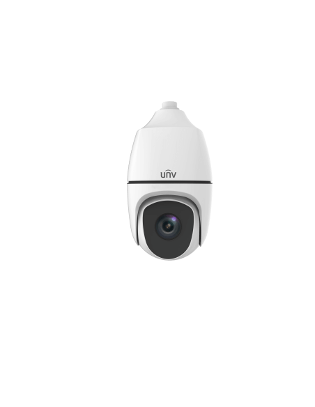 Image of the UNV LightHunter 8MP PTZ camera featuring 22x optical zoom and Smart IR technology for night vision up to 200 meters.
