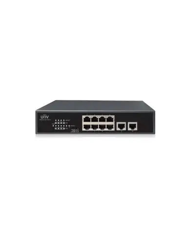 Image of the UNV 8-Port PoE Switch featuring 2 uplink ports, designed for efficient network connectivity.