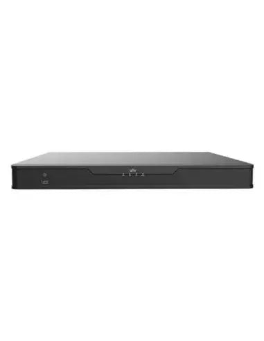 UNV H.265 32-Channel NVR with 4 HDD slots from the Prime Series, showcasing its design and features.