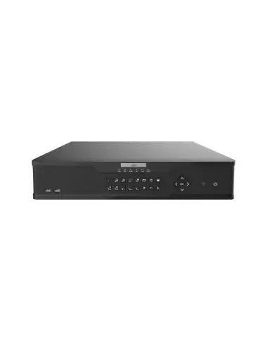 UNV Ultra H.265 32-Channel NVR with 4 HDD slots, featuring human body detection technology.