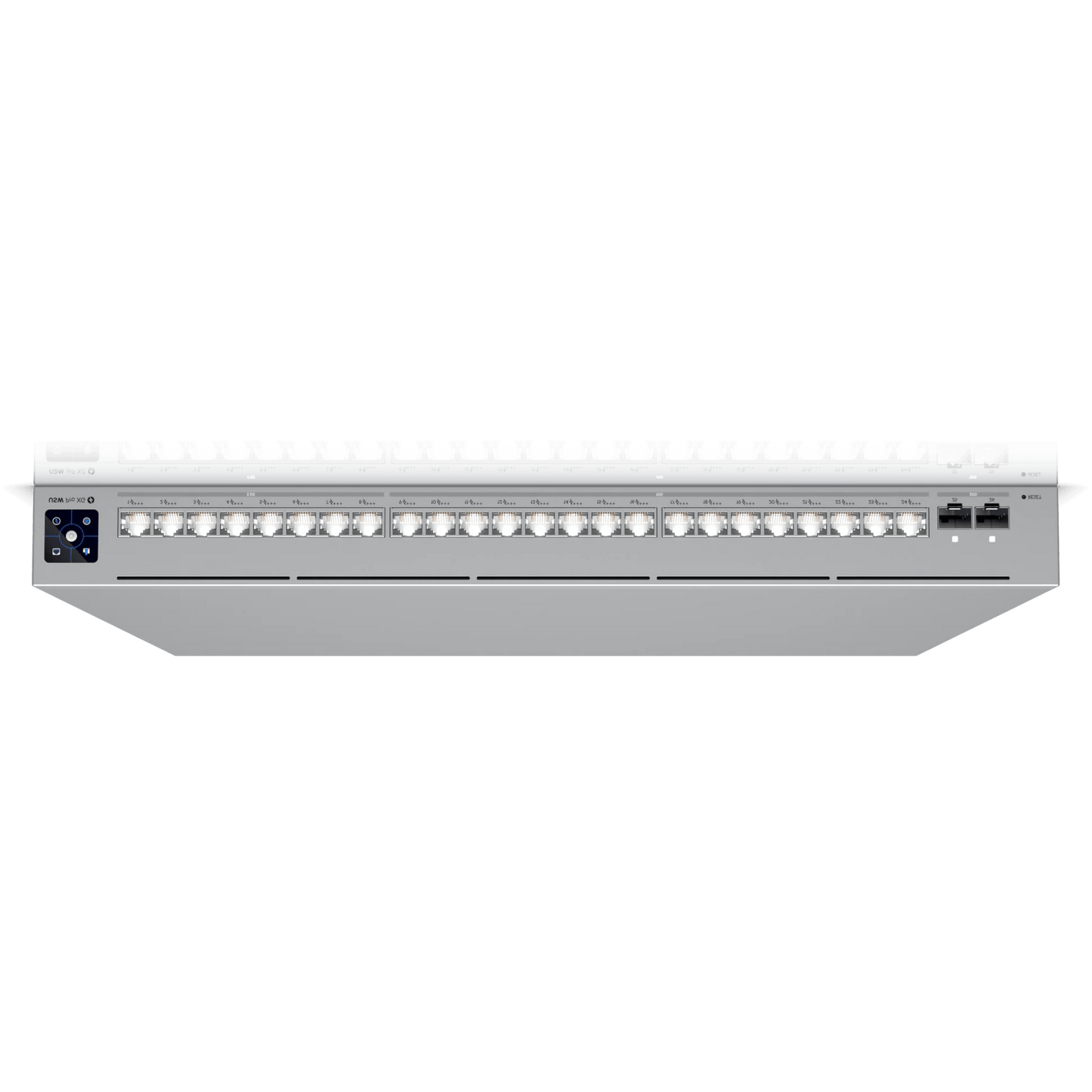 Flipped vertical view of Ubiquiti UniFi Pro XG Switch.