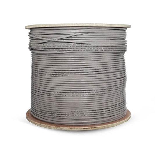 Scoop 500m Cat5e CCA Grey UTP Cable displayed in a roll.