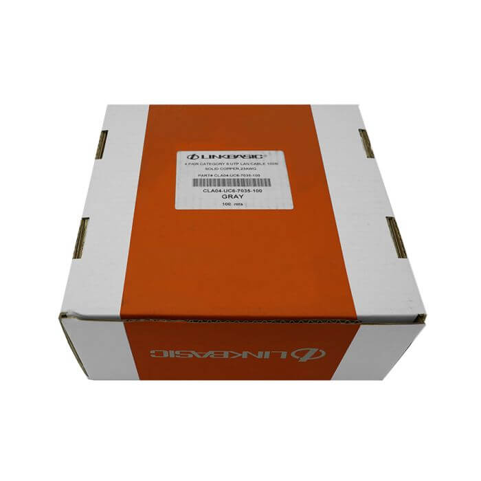 Scoop 100m Cat6 CCA Grey UTP Cable displayed on a white background.