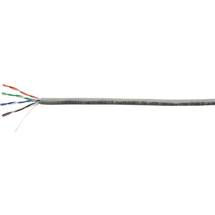 Linkbasic Cat5e Solid UTP Cable displayed on a white background