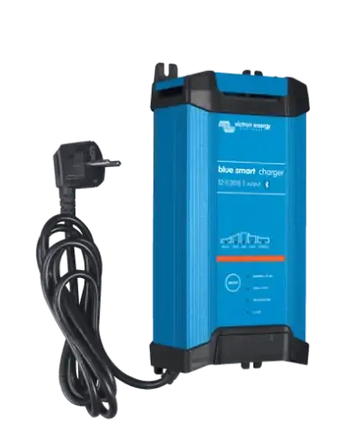 Victron Blue Smart 12/30 IP22 Charger with DC Connector, a compact and efficient battery charger.