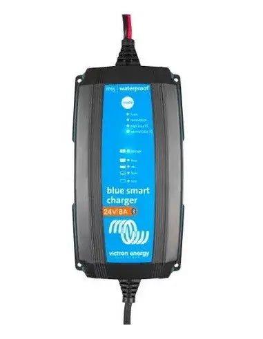 Victron Blue Smart 24/8 IP65 Charger designed for 230V CEE 7/17 power supply, featuring a robust and weatherproof design.