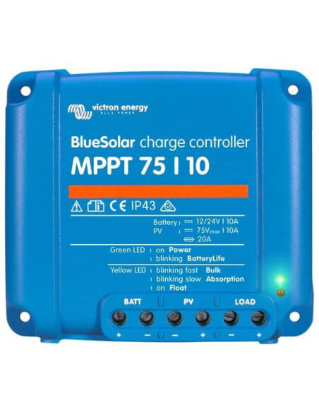 Victron Blue Solar MPPT 75/10 Charge Controller for efficient solar energy management.