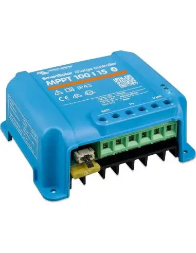 Victron Smart Solar MPPT 100/15 Charge Controller displayed against a white background.