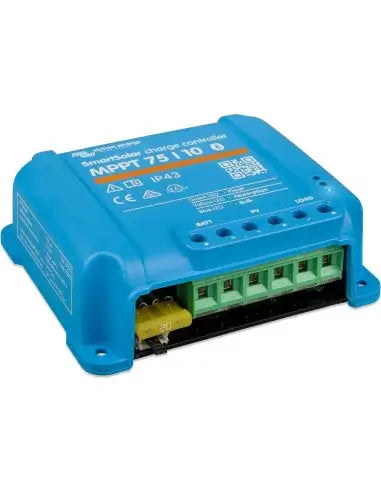 Victron Smart Solar MPPT 75/10 Charge Controller, a device for efficient solar energy management.