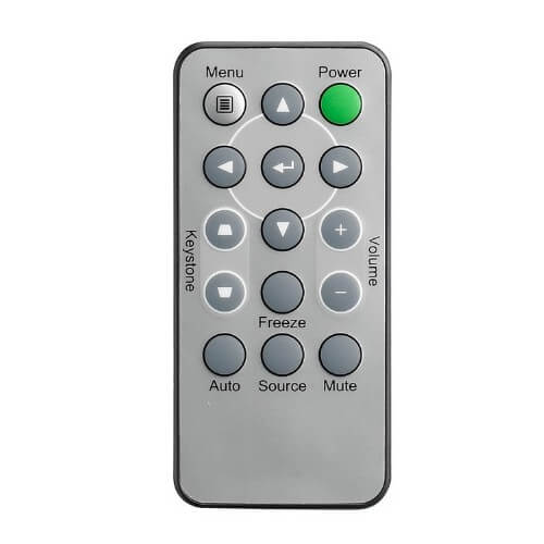 Vivitek 5041849100 remote control designed for D5 series projectors including models D551, D552, D554, D555WH, D557WH, and DX536ST.