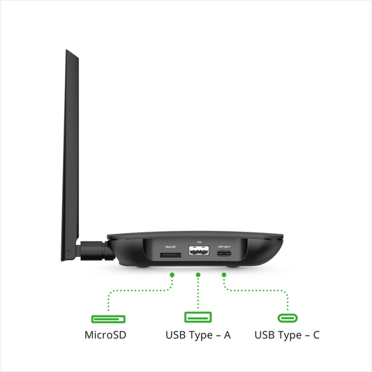 Vivitek Connect LauncherOne X900 wireless collaboration solution with two LauncherOne devices.