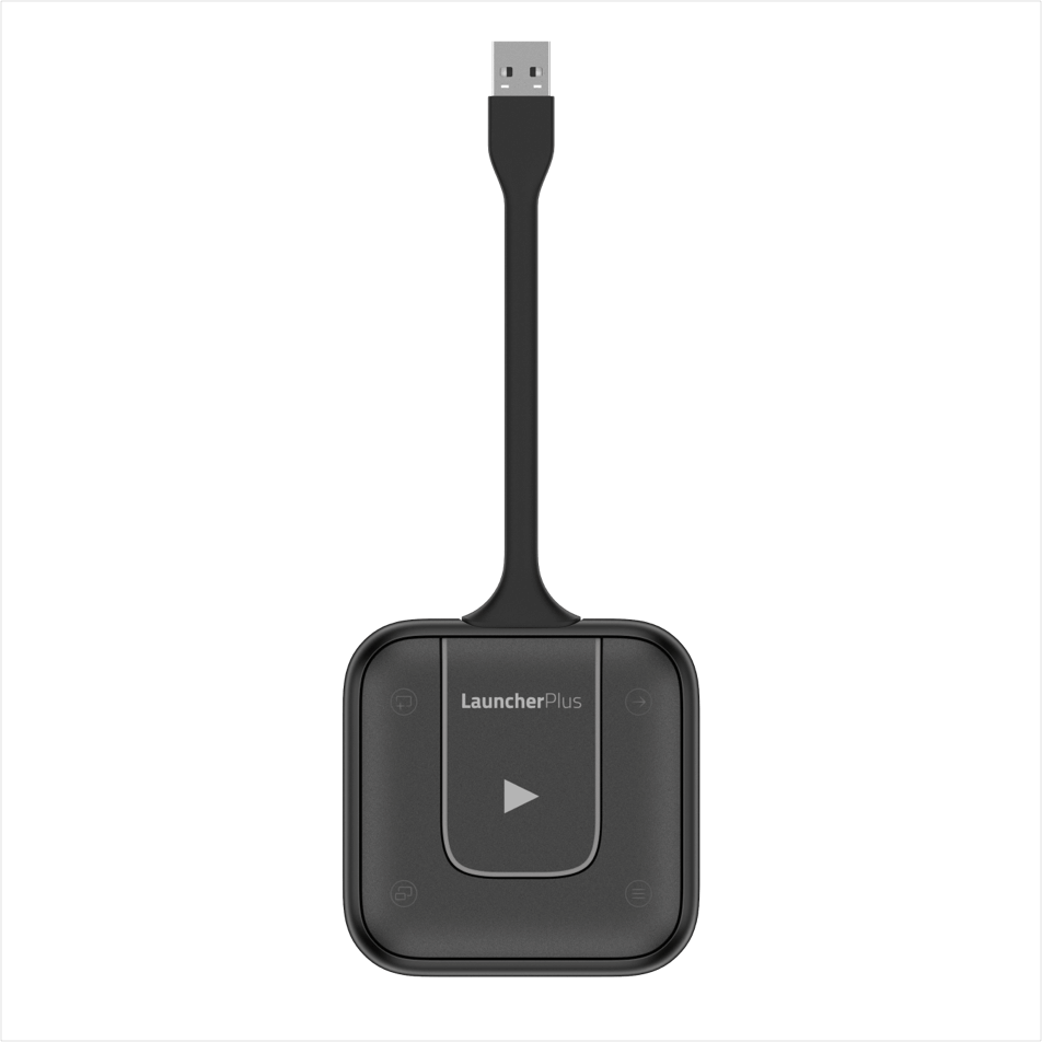 Vivitek Connect LauncherPlus X900 wireless presentation solution featuring two LauncherPlus devices.