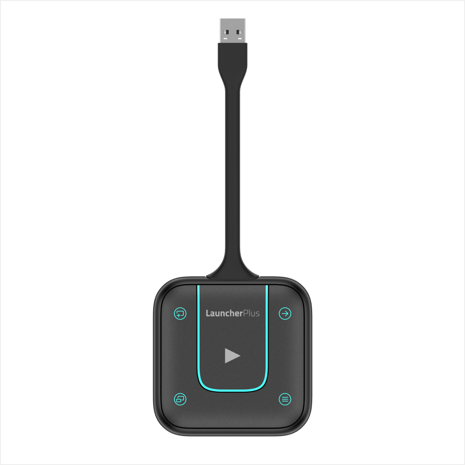 Vivitek Connect LauncherPlus X900 wireless presentation solution featuring two LauncherPlus devices.
