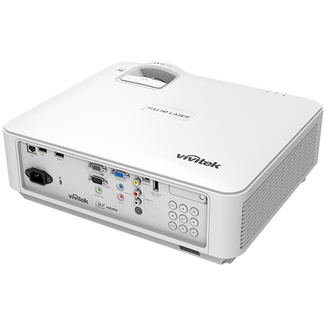 Vivitek DH3665ZN 1080p Laser DLP projector with 4500 lumens brightness and a 5-year warranty.