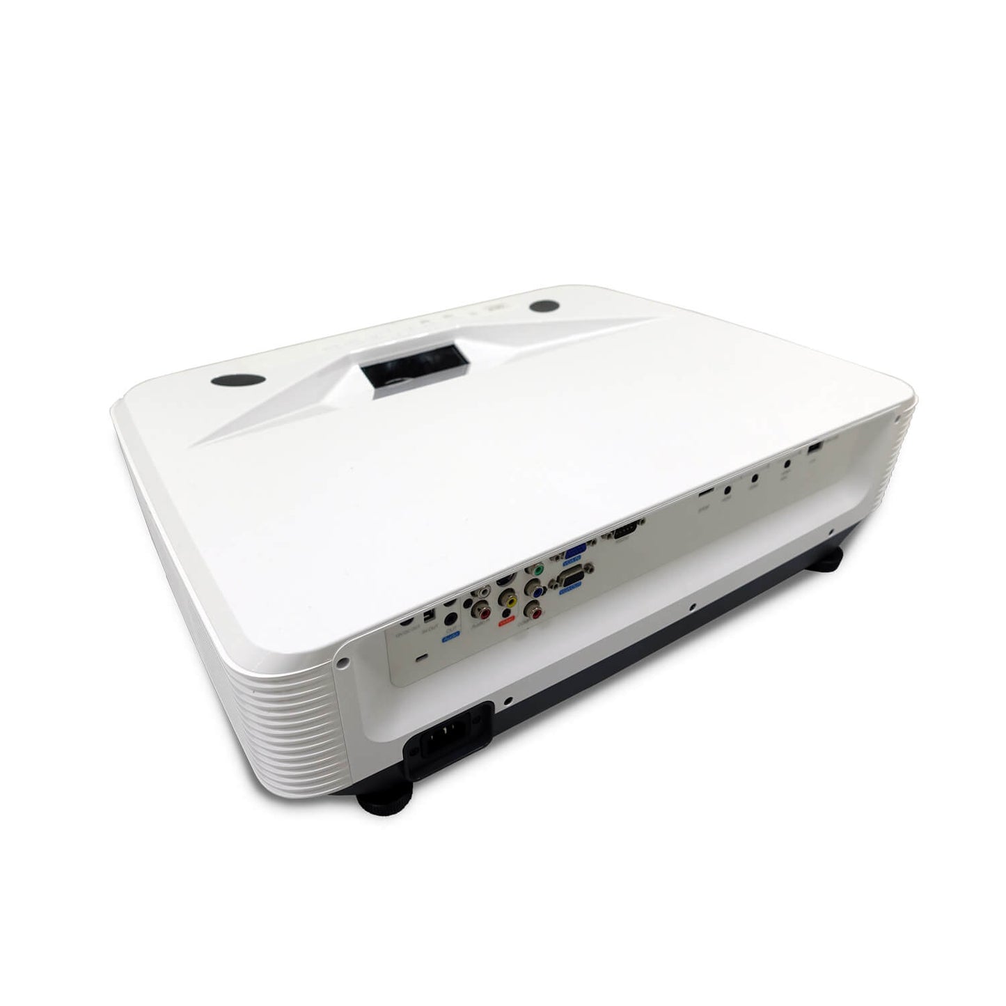 Back view of the Vivitek DH765Z UST 1080p Laser Ultra Short Throw DLP Projector showcasing its design and connectivity options.
