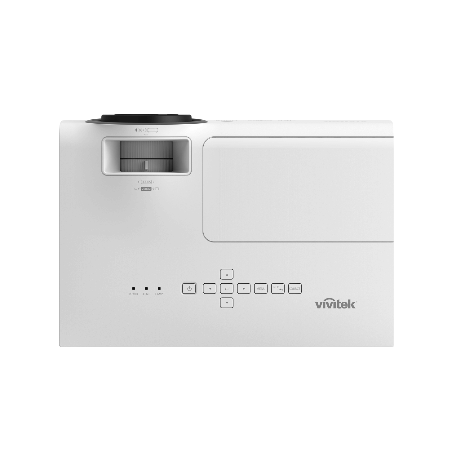 Vivitek DH856 1080p DLP projector showcasing its design, features, and specifications including 4800 lumens brightness and 15000:1 contrast ratio.