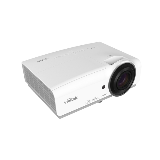 Vivitek DH856 EDU projector showcasing high brightness of 4800 lumens and a contrast ratio of 15,000:1.