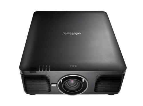 Vivitek DK10000Z BK 4K UHD Laser DLP Projector with 10,000 lumens and 10,000:1 contrast ratio, featuring 8 optional lenses and a 5-year warranty.