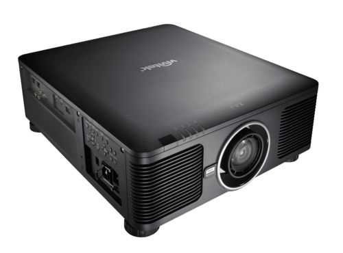 Vivitek DK10000Z BK 4K UHD Laser DLP Projector with 10,000 lumens brightness and 10,000:1 contrast ratio, featuring 8 optional lenses and a 5-year warranty.
