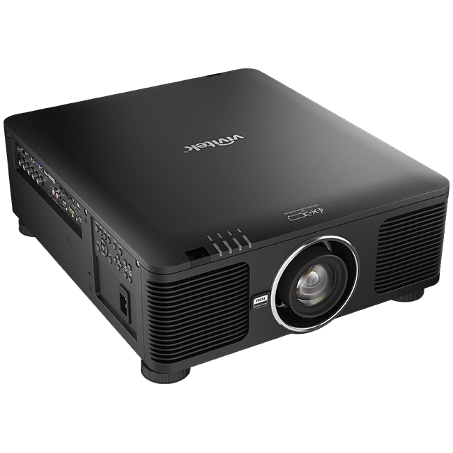 Vivitek DU6198Z WUXGA Laser DLP Projector showcasing its design and features, including 8500 lumens brightness and 3,000,000:1 contrast ratio.