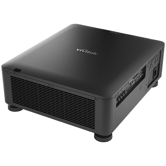 Vivitek DU6198Z WUXGA Laser DLP Projector showcasing its sleek design and features, including 8500 lumens brightness and a 3,000,000:1 contrast ratio.