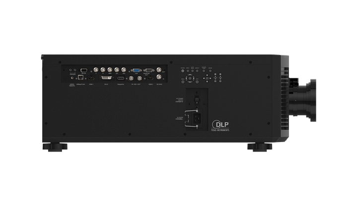 Vivitek DU9800Z BK projector showcasing high brightness of 18,000 lumens and a 10,000:1 contrast ratio.