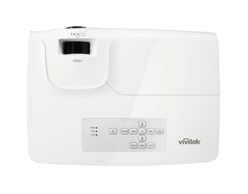 Vivitek DW284-ST EDU WXGA Short Throw DLP Projector displaying high brightness of 3600 lumens and a contrast ratio of 20,000:1.