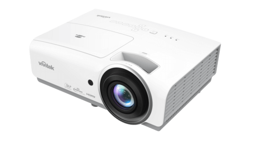 Vivitek DW855 WXGA DLP projector featuring 5500 lumens brightness and 15000:1 contrast ratio.