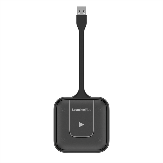 Vivitek LauncherPlus set of 2 wireless presentation devices featuring embedded WiFi and USB-A connector.