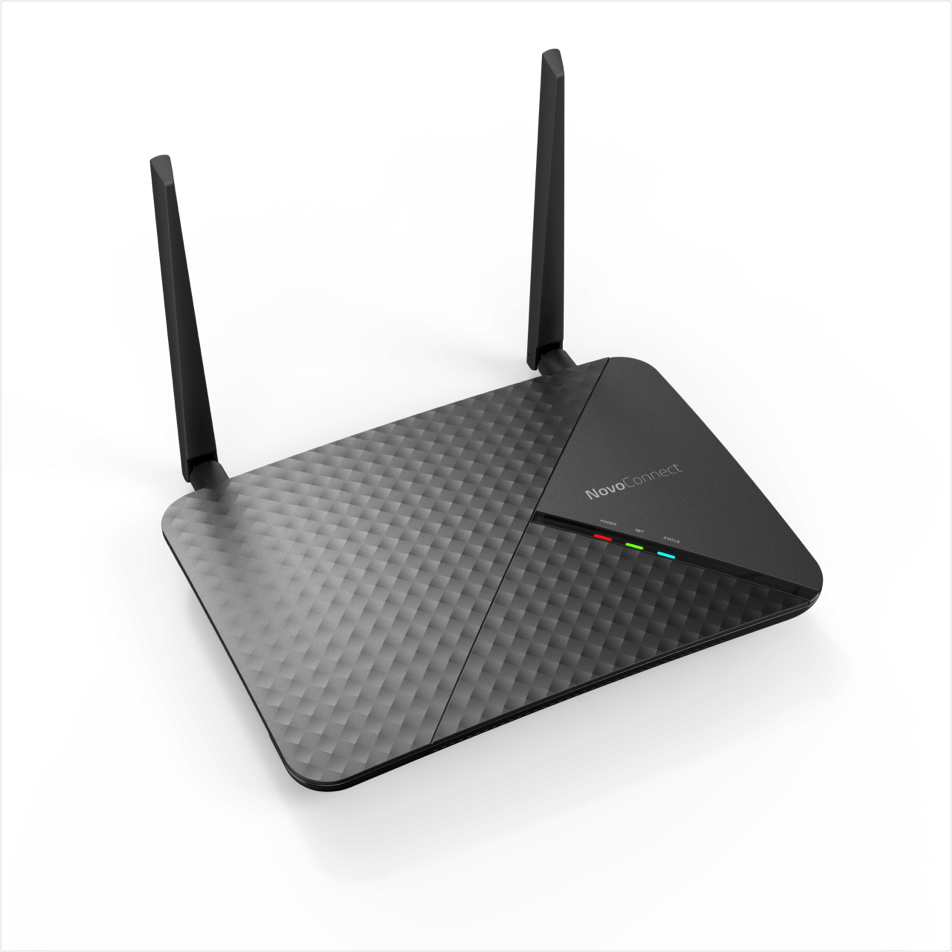 Vivitek NovoConnect NC-X900 4K Wireless Collaboration System showcasing its features including BYOD, mobile mirroring, and Miracast WiFi chip.