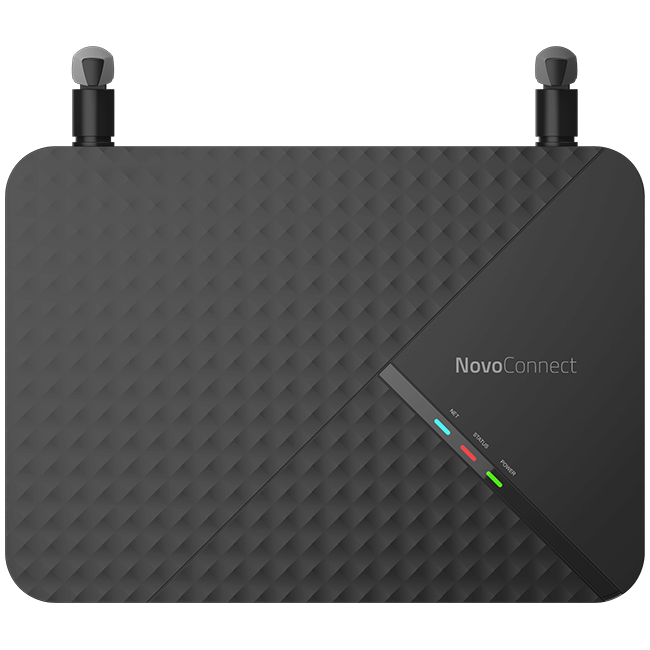 Vivitek NovoConnect NC-X900 4K Wireless Collaboration System showcasing its features including BYOD, mobile mirroring, and Miracast WiFi capabilities.