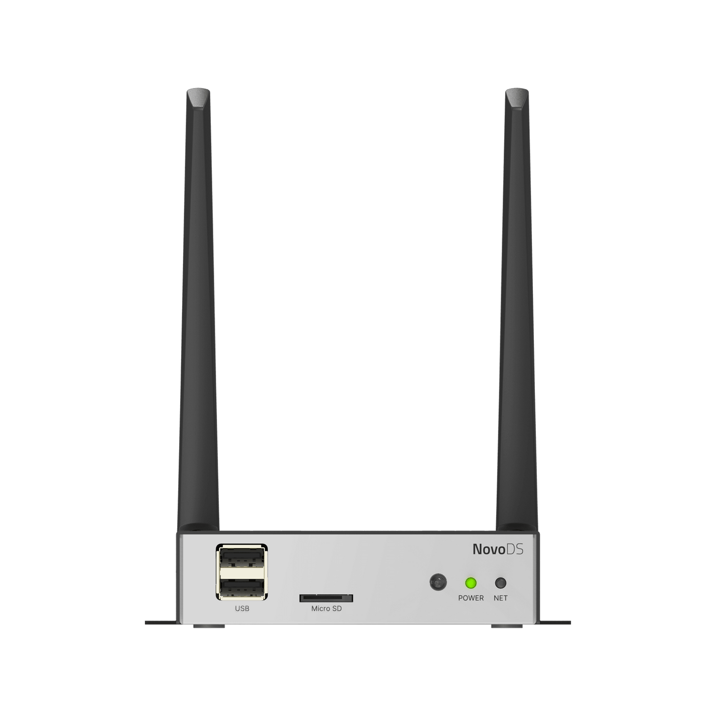 Vivitek NovoDS 4K advanced digital signage add-on unit featuring LAN, WiFi, and HDMI input with flexible layout options.