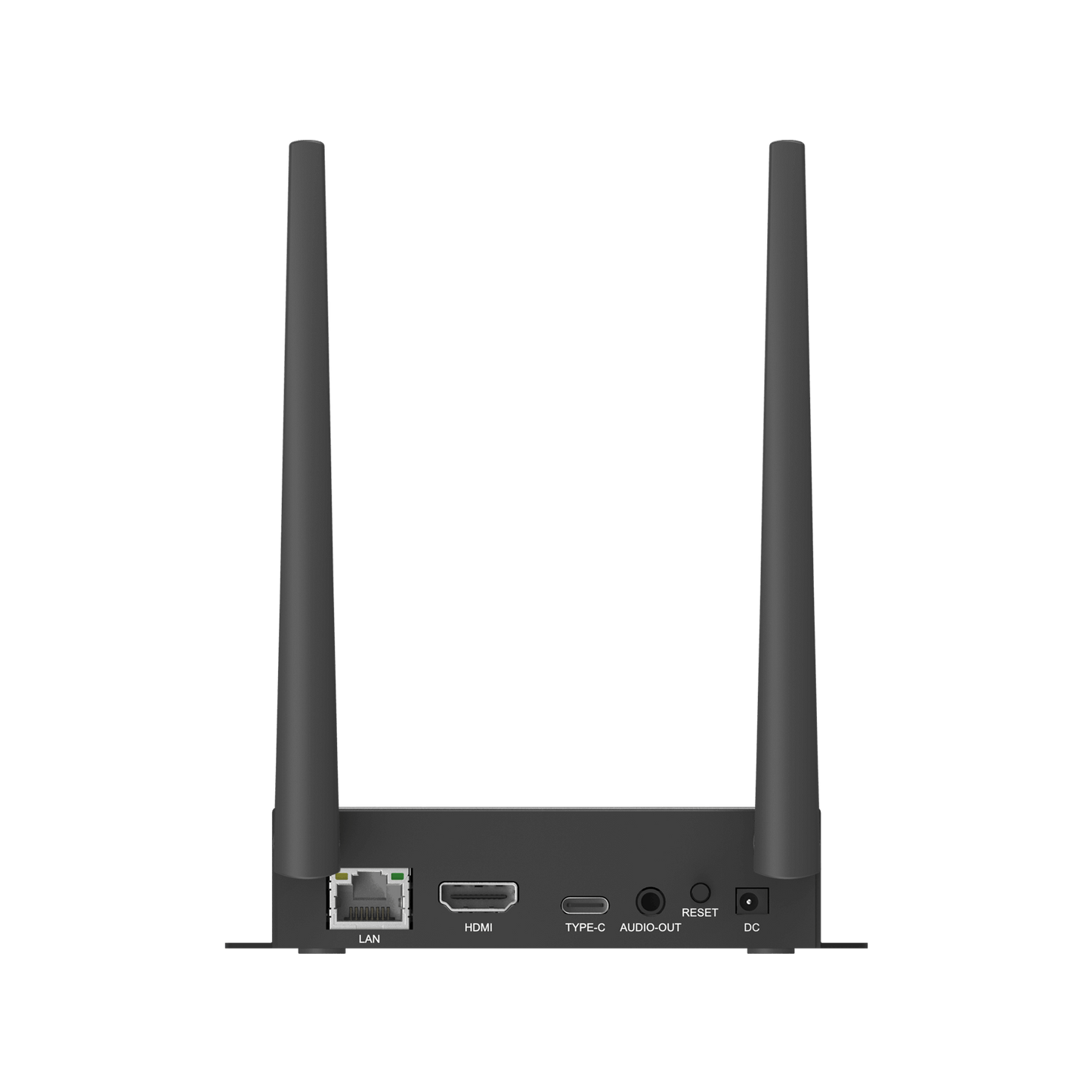 Back view of the Vivitek NovoDS 4K advanced digital signage add-on unit showing LAN, WiFi, and HDMI input options.