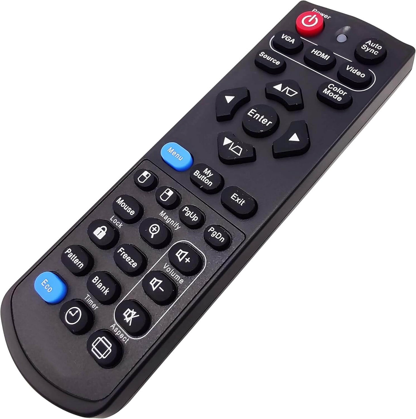 Vivitek remote control for DH765Z-UST, DW763Z-UST, D200 Series, and D2 Series projectors.