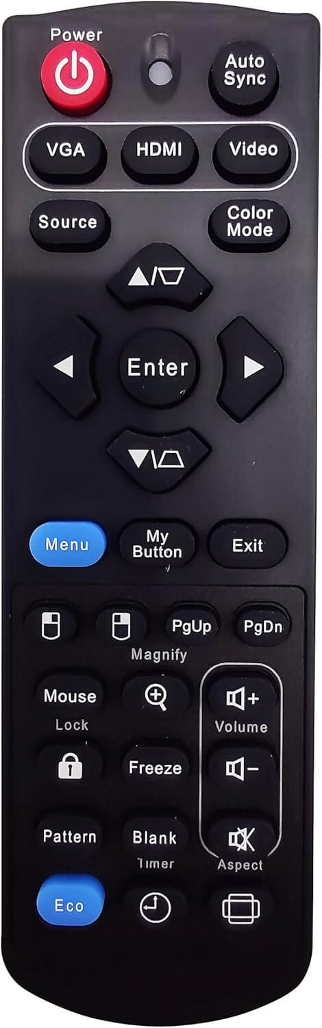 Vivitek remote control for DH765Z-UST, DW763Z-UST, D200 Series, and D2 Series projectors.
