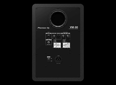 Rear view of the Pioneer VM-80 8 inch high-performance studio monitor designed for professional audio applications.