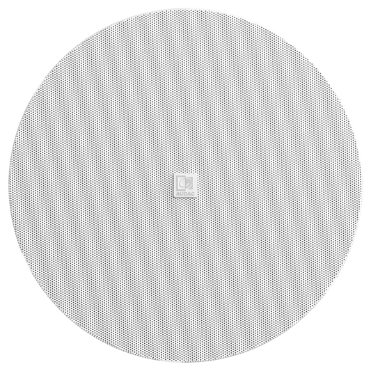 AUDAC CALI660 2-Way 6.5 inch Ceiling Speaker with Twist-Fix Grill in white color, showcasing its design and features.