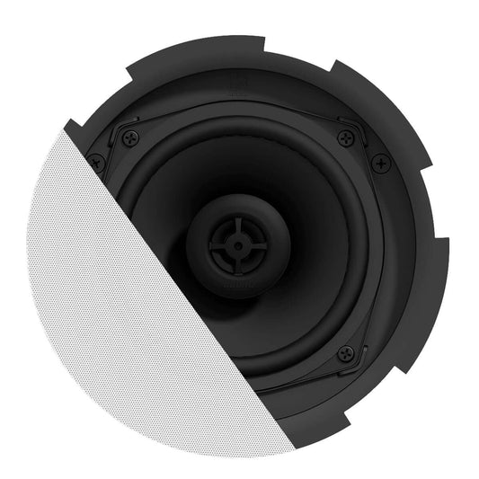 AUDAC CIRA524/W QuickFit 2-Way 5 1/4 inch ceiling speaker with TwistFix grill in white color.