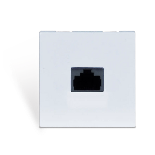 AUDAC CP43ARJ Connection Plate in BTICINO white version, featuring RJ45 connection.