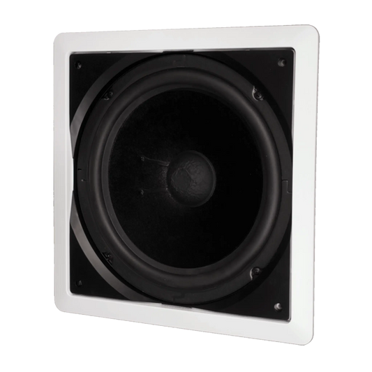 AUDAC CS1000S Ceiling/In-Wall Subwoofer in white color, model RAL9010, displayed without grill.