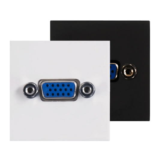 AUDAC Connection Plate VGA in white, 45 x 45 mm size.