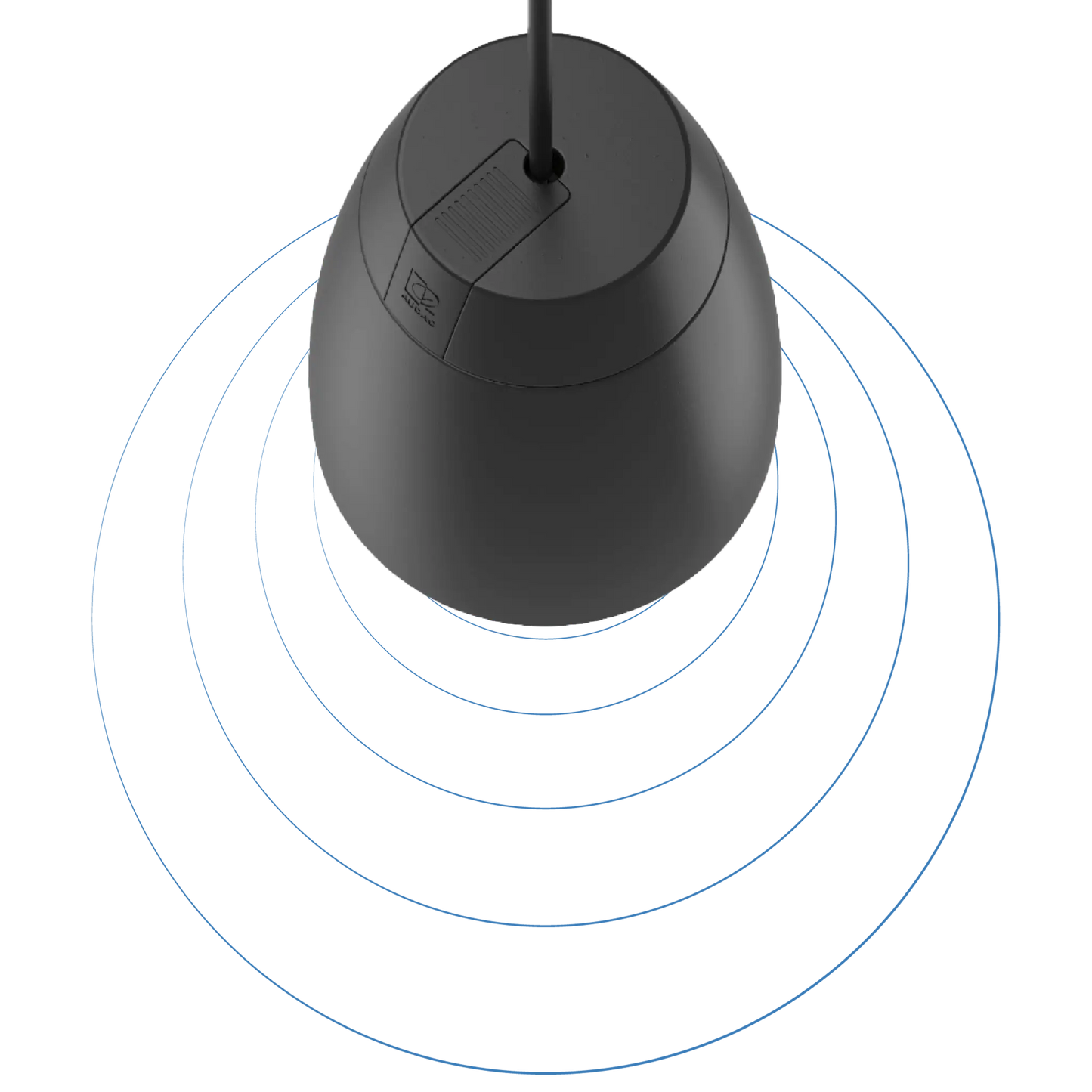 AUDAC ALTI4 2-way 4-inch pendant speaker in white, showcasing its sleek design and compact size.