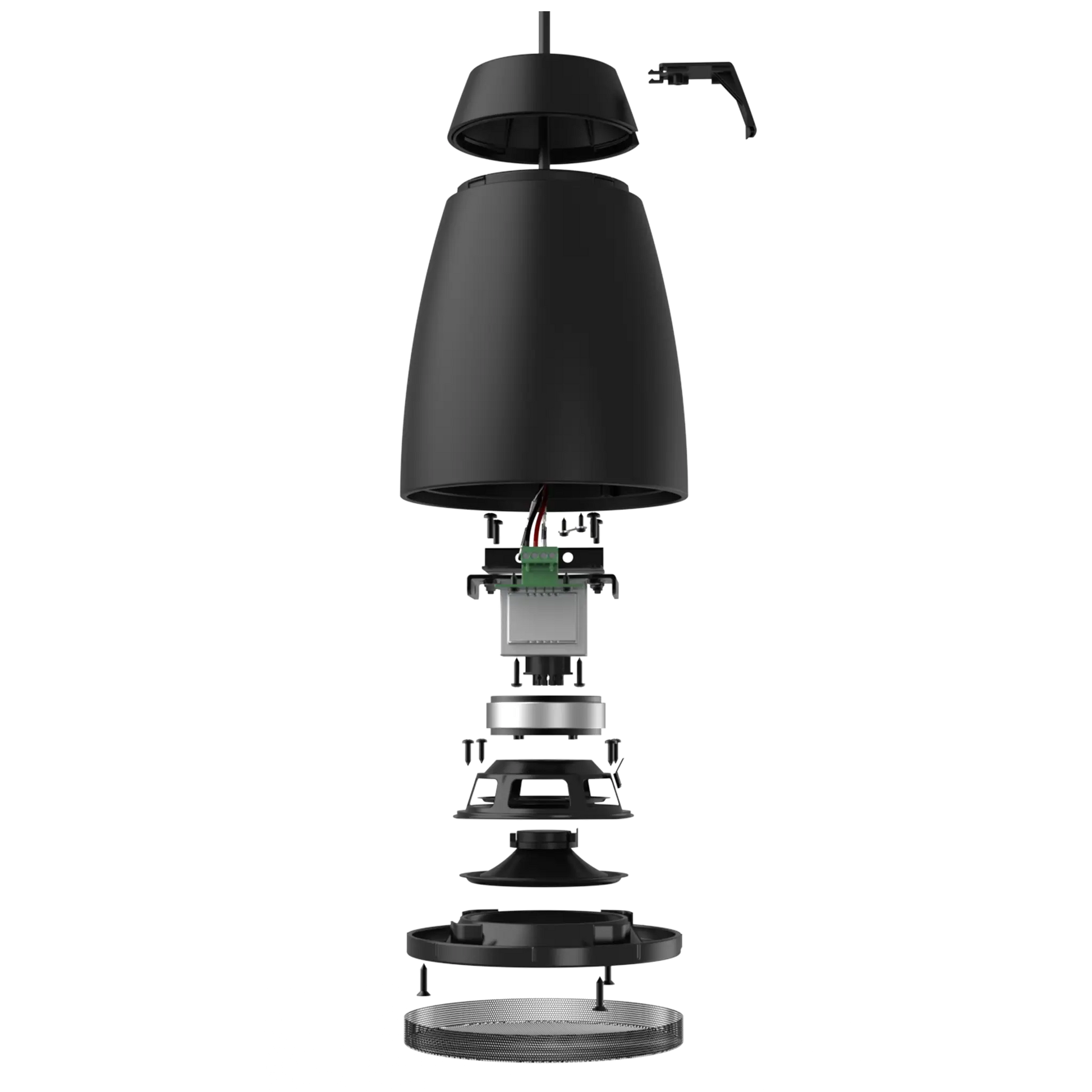 AUDAC ALTI4 2-WAY 4" Pendant Speaker in white, showcasing its sleek design and features.