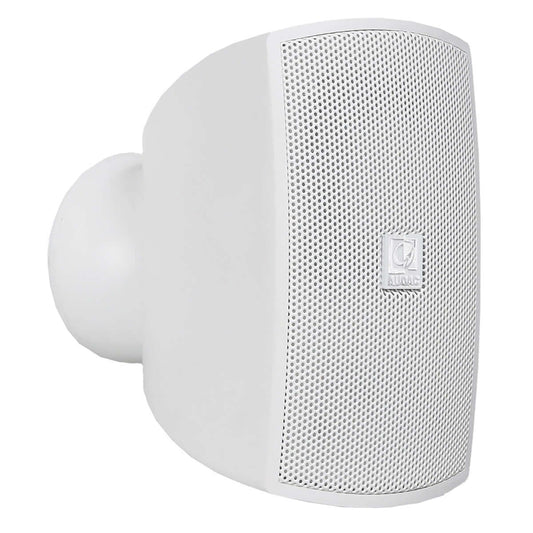 AUDAC ATEO2D Compact Wall Speaker in white with CleverMount system, designed for versatile installation and high-quality sound.
