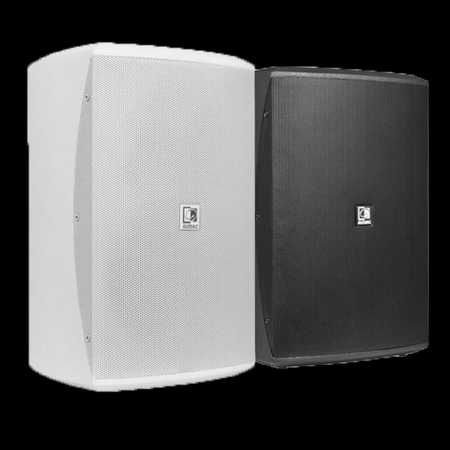 Audac Compact high-power speaker with an 8-inch driver in white color.