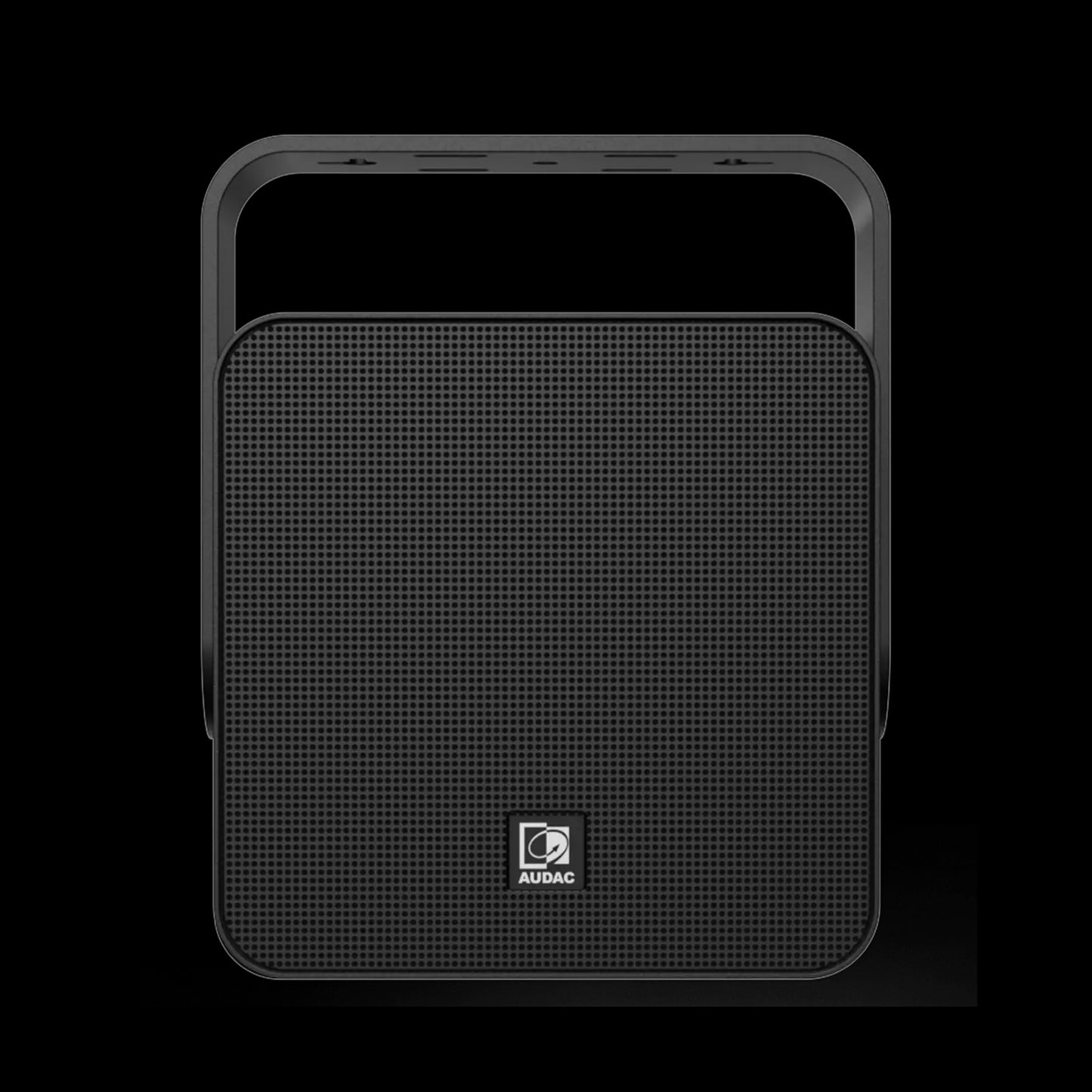 Audac Compact performance loudspeaker in white, designed for high-quality audio output, showcasing its front view.