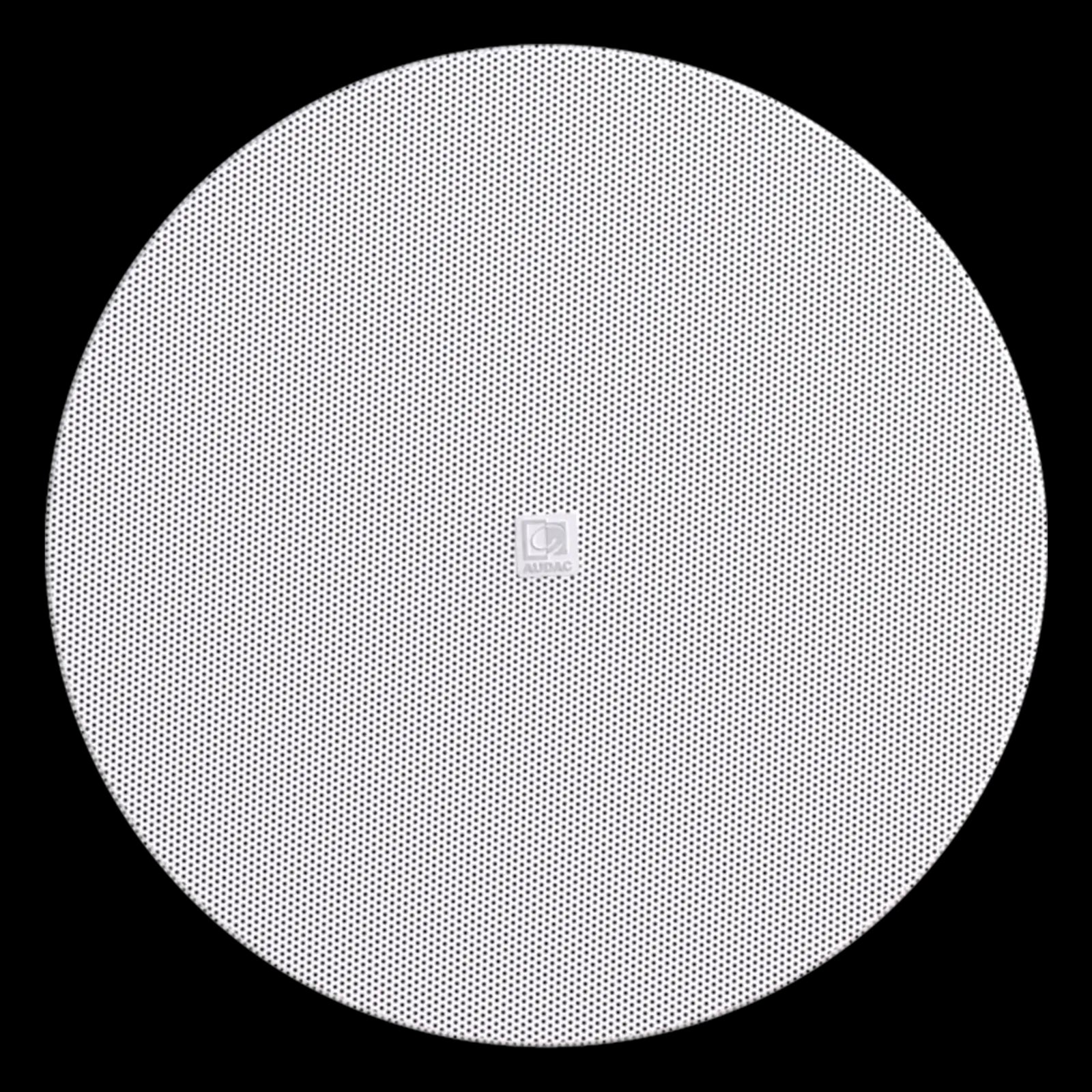 Audac QuickFit 2-way 5 1/4 inch ceiling speaker with TwistFix grill in white, 16 Ohm version.