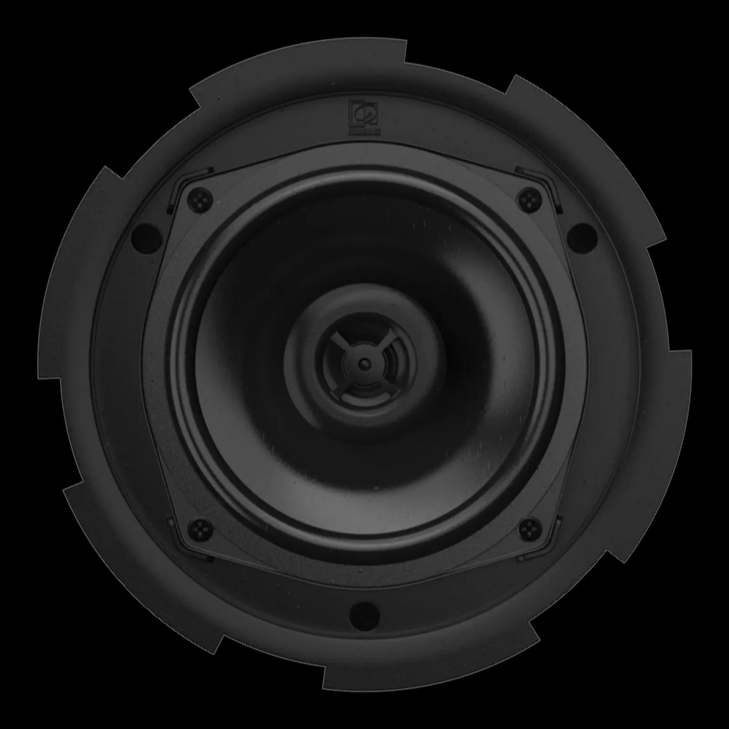 Audac QuickFit 2-way 5 1/4 inch ceiling speaker with TwistFix grill in white, 16 Ohm version.