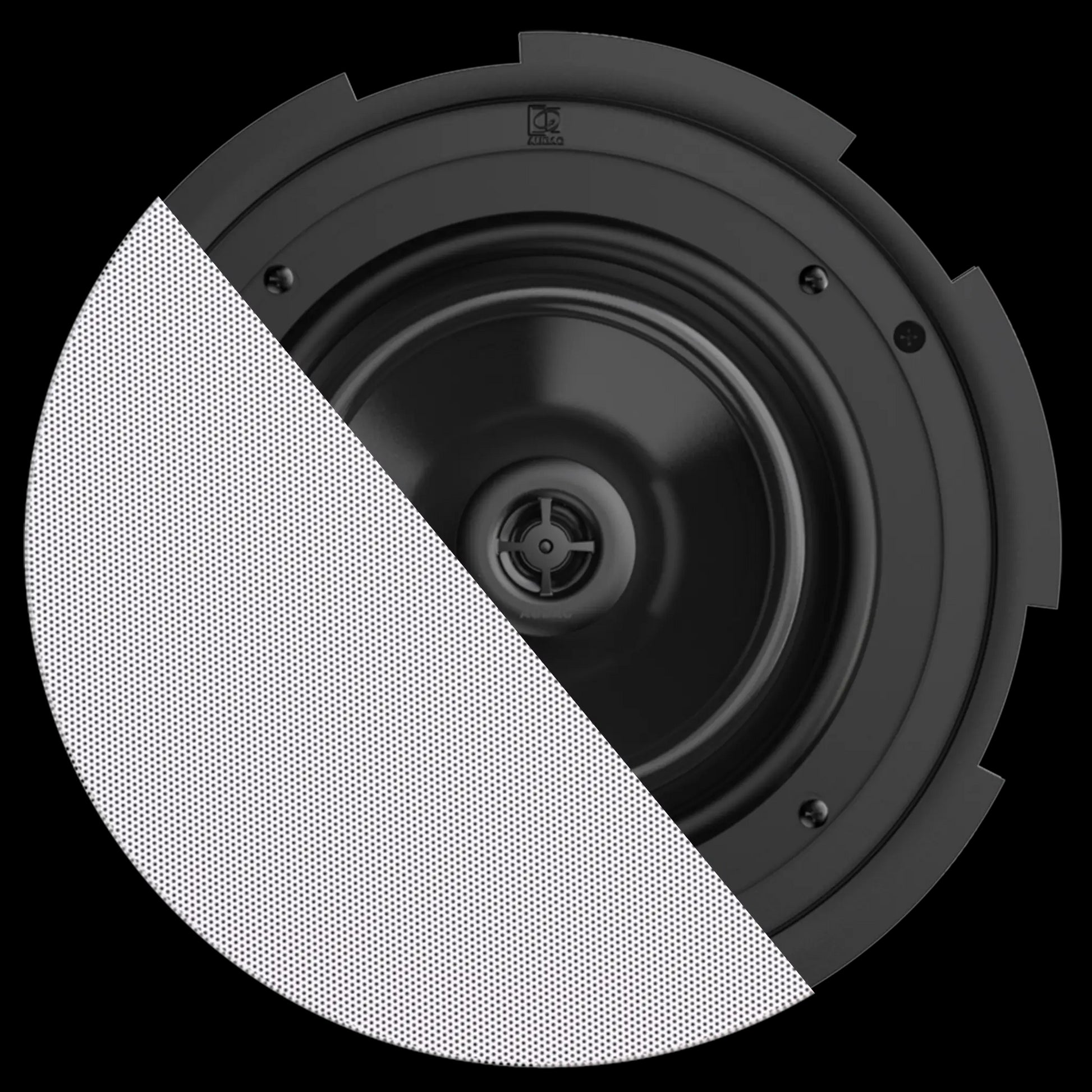 Audac QuickFit 2-way 8 inch ceiling speaker with TwistFix grill in white, 8Ohm and 24 Watt @ 100V